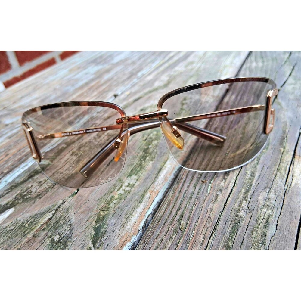 Dolce & Gabbana Vintage Rimless Gold Metal Eyeglasses FRAMES Only Unisex Adults